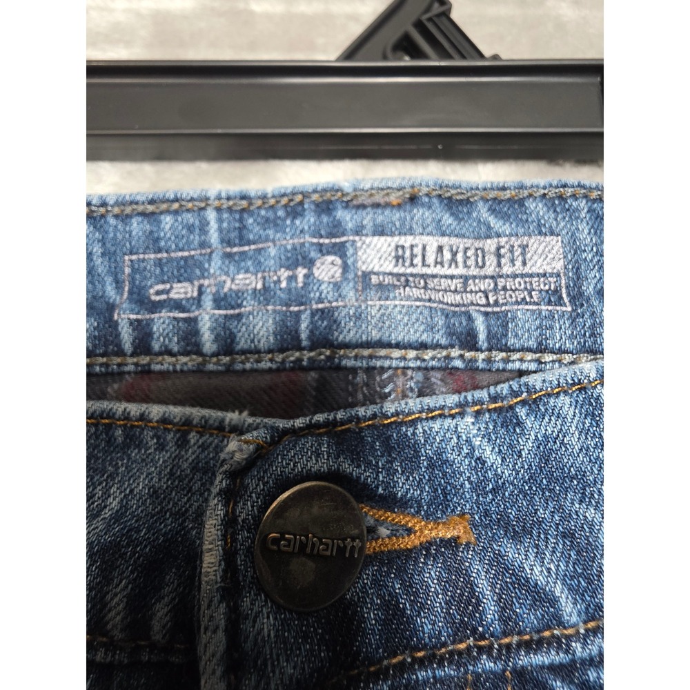 Carhartt Relaxed Fit Jeans Mens 36x32 Blue Denim Workwear Carpenter Work Pants - Picture 9 of 9